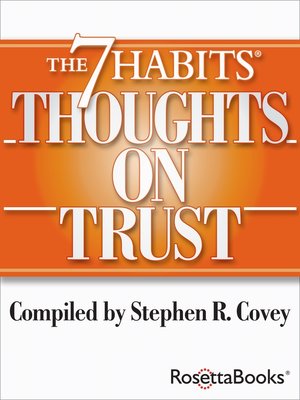 cover image of The 7 Habits Thoughts on Trust